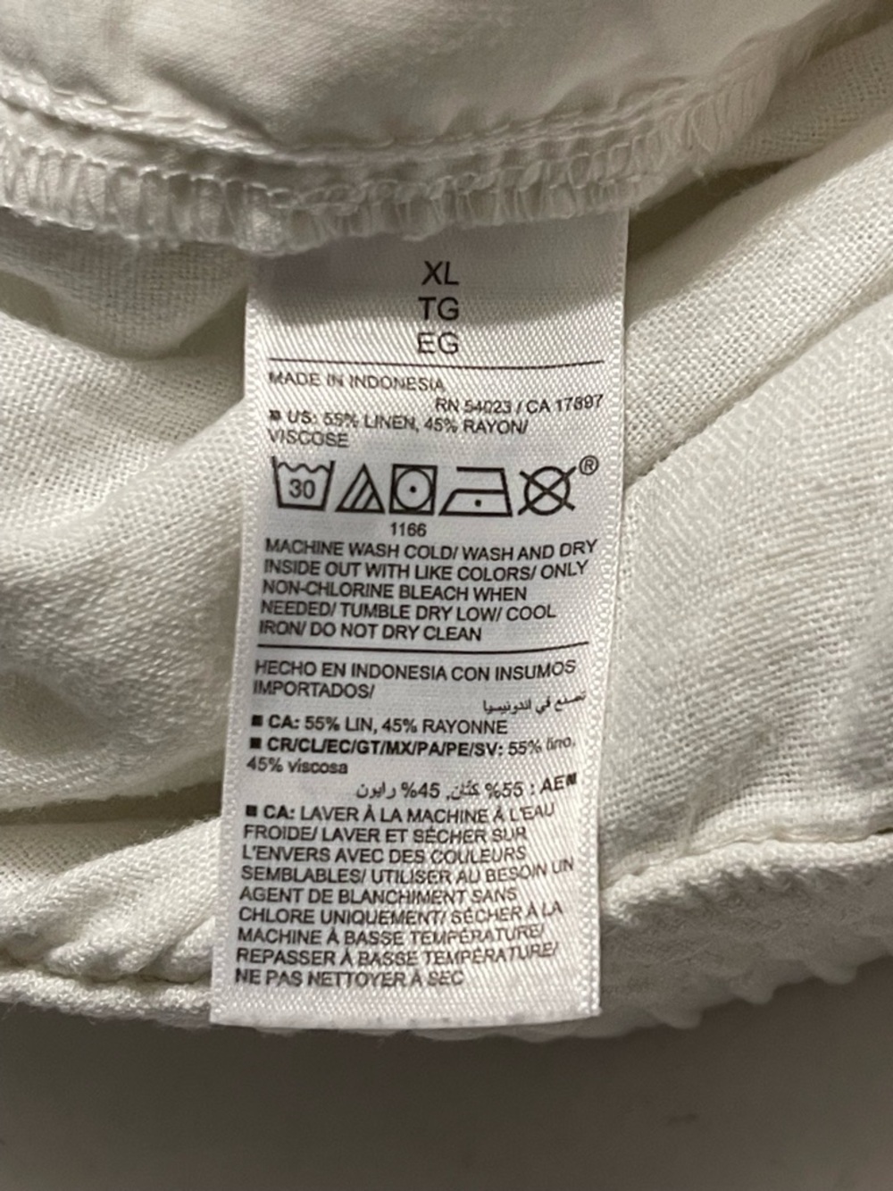 Old Navy Women’s XL White High Rise Wide Leg Linen Blend Summer Beach Pants - Picture 9 of 10